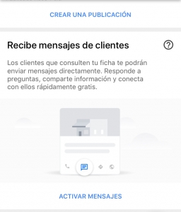 Activar mensajes en Google My Business 2018